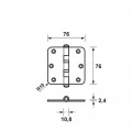 AXA KOGELLAGERSCHARNIER - 1533 - 76X76X2.4MM - TOPCOAT