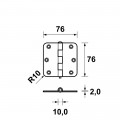 AXA SCHARNIER - 76X76MM - TOPCOAT AFGEROND - 1105-24-23/E