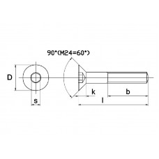 BINNENZESKANTBOUT PK DIN 7991 10.9 ZWART M 4 X 12 -200