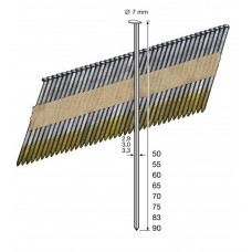 DUTACK CL.HEAD NAIL 2.8MM 34° GALV 75MM DS 4ML