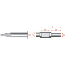 ROTEC 6-KANT 30/24X55 PUNTBEITEL, L=400