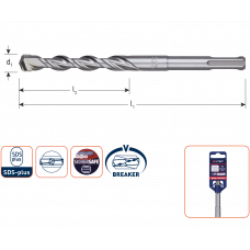ROTEC HAMERBOOR SDS PLUS V-BREAKER Ø20,0X950/1000 MM