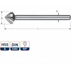 ROTEC HSS-G VERZINKFREES 90°, DIN 335C, ø11,5