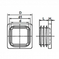 INSTEEKDOP RECHTHOEKIG, VLAK 40 X 20 MM 1,0 – 2,5 MM