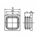 INSLAGDOP MODEL TR, RECHTHOEKIG, VLAK 80 X 50 MM 2,5 – 3,5 MM