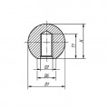 KOGELKNOP 319/E, 32MM M08 MS