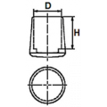 OMDOP 3MM. L.15 KUNSTSTOF ZWART