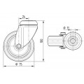 ZWENKWIEL 75MM RUBBER WIEL GRIJS 75KG