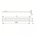 SCHUIFROOSTER 370X40MM ALUMINIUM WIT