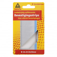 BEVESTIGINGSSTRIPS VERWIJDERBAAR WIT 20 X 50 MM 10 STUKS
