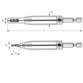 HSS SCHARNIERBOOR, 1/4"-BITOPN
