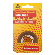 DUBBELZIJDIG PLAKBAND TRANSPARANT 10 M 12 MM
