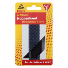 NOPPEN STRIPS ZWART 70 MM X 25 MM 2 STUKS