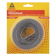 KLITTENBAND (ZELFKL.) GRIJS 1.5M 20 MM