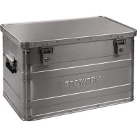 ALUMINIUM BOX L595 X B390 X H380MM 70 L MET KLAPDEKSEL & CILINDERSLOT ALUMINIUM BOX L595 X B390 X H380MM 70 L MET KLAPDEKSEL & CILINDERSLOT