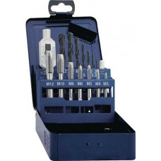 DRAADSNIJBOORSET DIN 352 M3-M12 15 DELIG HSS METALEN CASSETTE