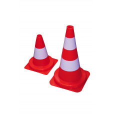 VERKEERSKEGEL - PION 50 CM PVC ORANJE WIT