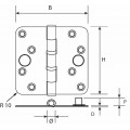 RVS KOGELSCHARNIER 89X89 SKG** RECHTE HOEK